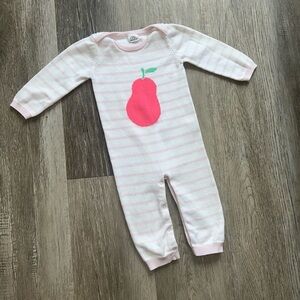 Egg by Susan Lazar neon pear striped long sleeve onesie